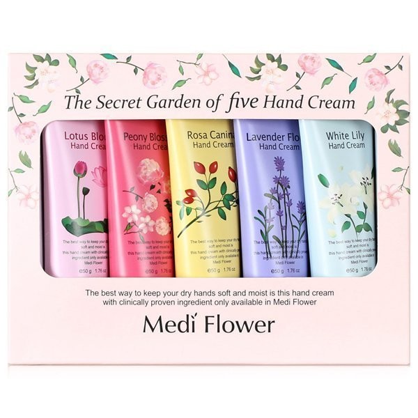 Medi-Flower 秘密花園護手霜禮盒(粉50g*5)
