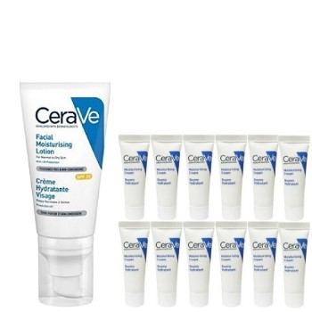 【特惠品-限量買1送12】CeraVe 適樂膚 日間溫和保濕乳SPF30 52ML-無盒(送長效潤澤修護霜5mlX12紙卡)  