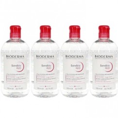 【限時秒殺-限量組合】BIODERMA貝膚黛瑪 舒敏高效潔膚液500ml(代理商公司貨)(原 舒妍高效潔膚液)-敏弱肌X4入組-敏弱肌+送化妝棉40枚