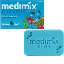 【特價】MEDIMIX 印度藍寶石沁涼美肌皂100g(岩蘭草&葡萄籽)當地版