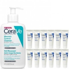 【限量買1送12】CeraVe適樂膚 淨膚白泥抗粉痘潔面露 236ml(送長效潤澤修護霜5mlX12入) 